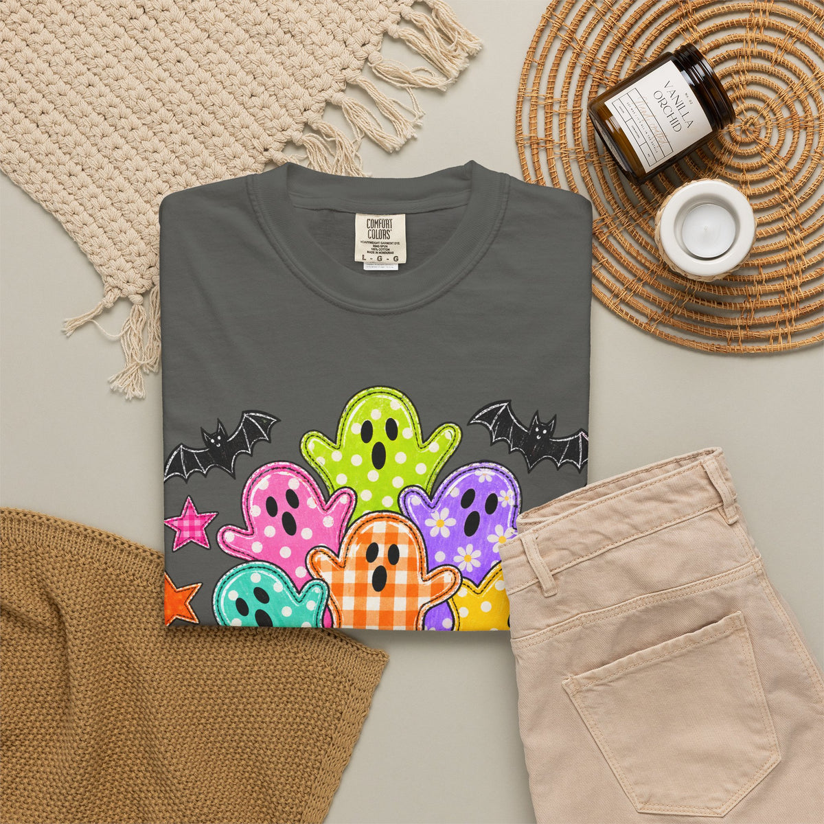 Halloween Pumpkin & Candy Ghosts T-Shirt