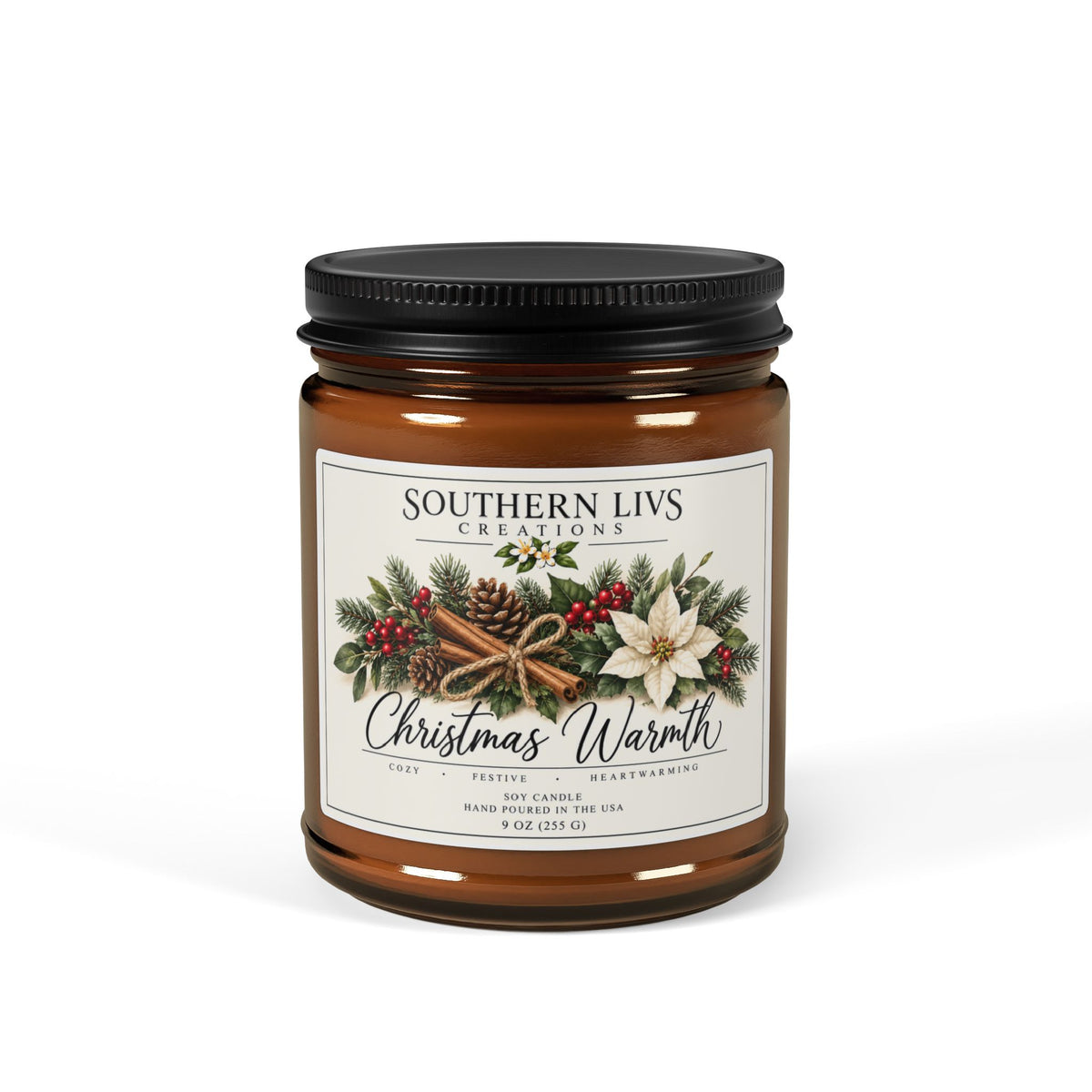 Christmas Warmth Scented Soy Candle 9 oz