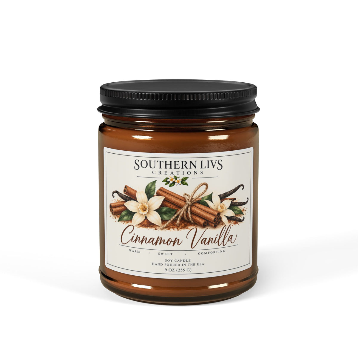 Cinnamon Vanilla Soy Candle 9 oz