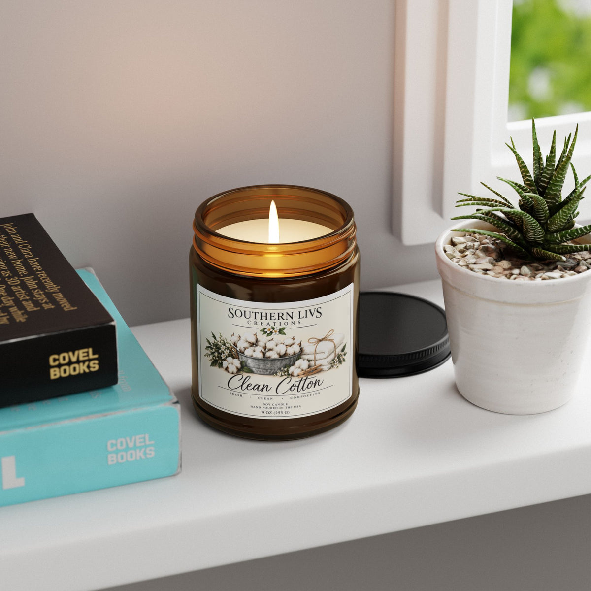 Clean Cotton Scented Soy Candle 9 oz