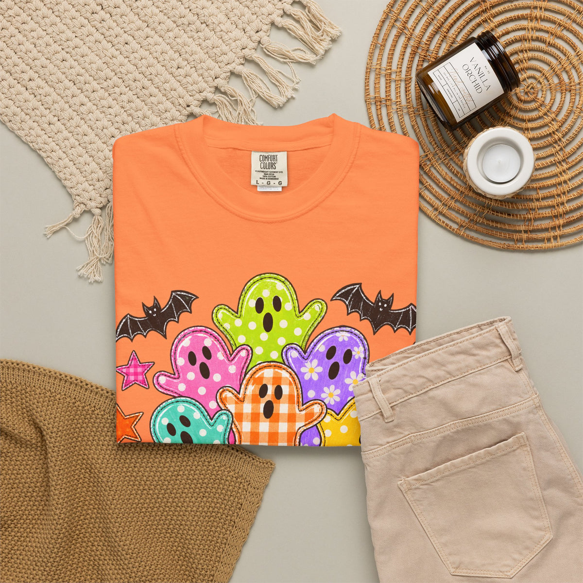 Halloween Pumpkin & Candy Ghosts T-Shirt