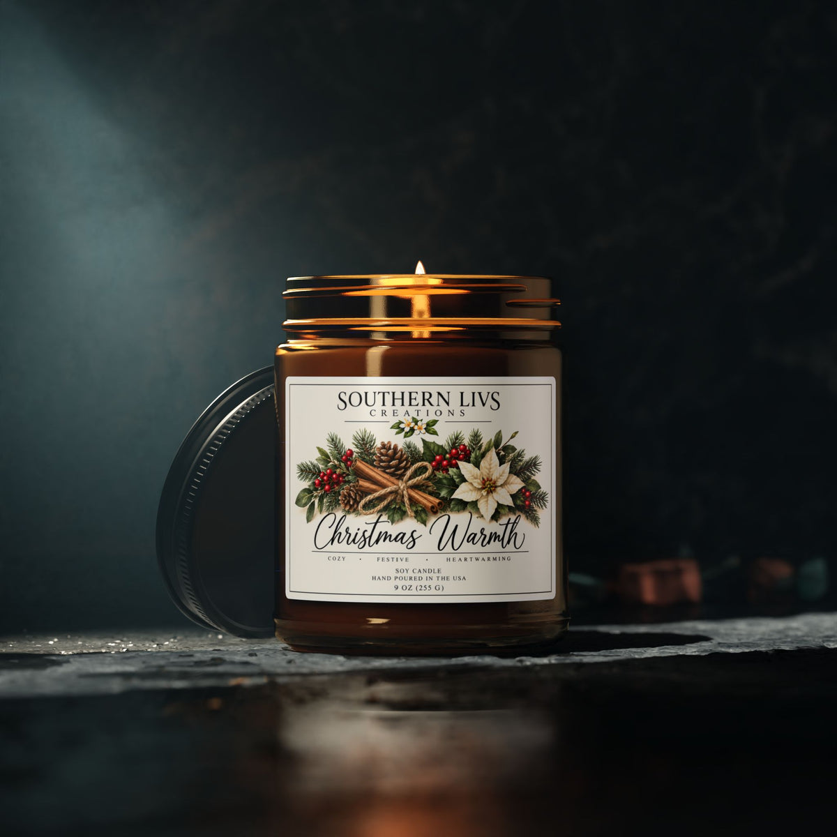 Christmas Warmth Scented Soy Candle 9 oz