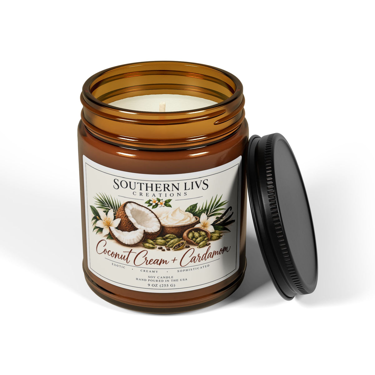 Coconut Cream & Cardamom Soy Candle 9 oz