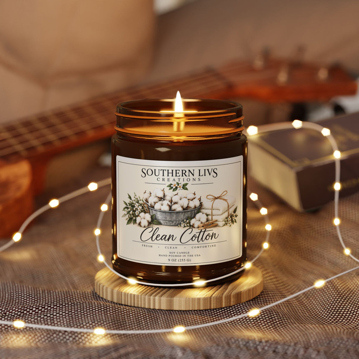 Clean Cotton Scented Soy Candle 9 oz
