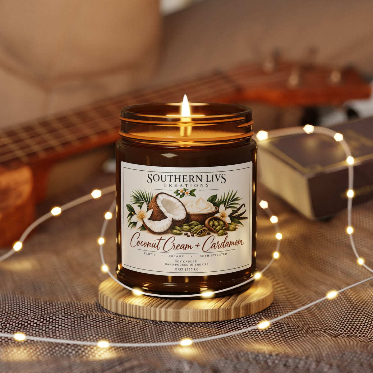Coconut Cream & Cardamom Soy Candle 9 oz