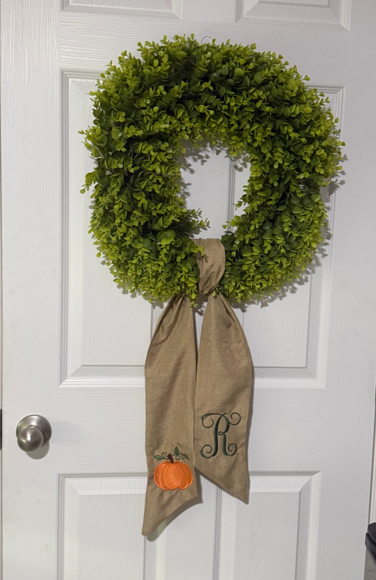 Pumpkin Wreath Sash